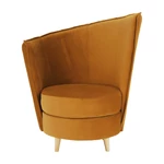 Kép 15/19 - Fotel Art Deco stílusban, mustár színű Riviera szövet/tölgy, ROUND NEW