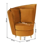 Kép 5/19 - Fotel Art Deco stílusban, mustár színű Riviera szövet/tölgy, ROUND NEW