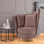 Kép 18/19 - Fotel Art Deco stílusban, rózsaszín Kronos szövet/tölgy, ROUND NEW