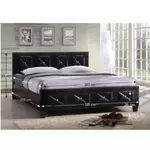 Kép 3/3 - CARISA ágy + ágyrács, fekete textilbőr, 180x200