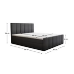 Kép 6/6 - Boxspring ágy, 140x200, szürke, STAR