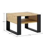Kép 4/5 - Dohányzóasztal, artisan tölgy/fekete, CARA 2