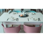 Kép 3/3 - Étkezőasztal, fehér, laminált DTD, 160x90 cm, TOMY NEW