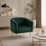 Kép 3/9 - sötétzöld Velvet szövet/gold króm-arany