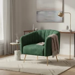 Kép 7/9 - sötétzöld Velvet szövet/gold króm-arany