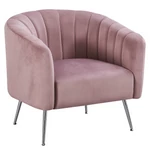 Kép 1/9 - Design fotel, rózsaszín Velvet szövet/króm-ezüst, BAGY