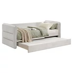 Kép 1/4 - Kihúzható ágy, szürkésbézs, TRINIA