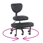 Kép 1/13 - Ergonomikus térdeplőszék, fekete műbőr/fekete, SAMER