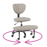 Kép 1/13 - Ergonomikus térdeplőszék, szürkésbarna Taupe ekobőr/fekete, SAMER