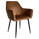 Kép 1/4 - Étkezőfotel, barna Velvet szövet/fekete, ZIRKOS NEW
