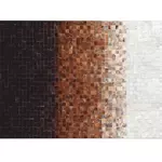 Kép 1/8 - Luxus bőrszőnyeg, fehér/barna /fekete, patchwork, 140x200, bőr TIP 7