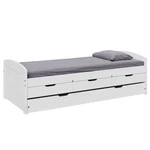 Kép 1/7 - Ágy kihúzható pótággyal, fehér, tömörfa, 90x200, MARINELLA NEW
