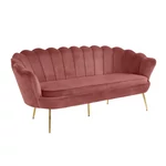 Kép 1/2 - Luxus heverő, 3-as ülés, rózsaszín Velvet szövet/króm arany, Art-deco stílus, NOBLIN