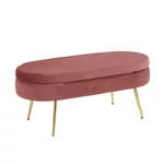 Kép 1/2 - Luxus zsámoly/puff, rózsaszín Velvet szövet/króm arany, Art-deco, NOBLIN TABURET TYP 2