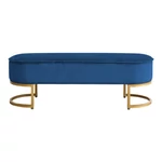 Kép 1/3 - Dizájnos pad, kék Velvet szövet/gold króm-arany, MIRILA NEW