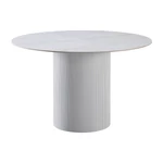 Kép 1/4 - Étkezőasztal, fehér márvány/MDF, átmérő 120 cm, MAHIR TYP 1