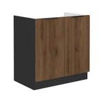 Kép 1/7 - Mosogató szekrény, okapi dió/fekete, MENZO 80 ZL 2F BB