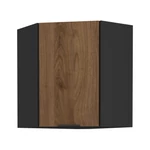 Kép 1/7 - Felső sarokszekrény okapi dió/fekete, MENZO 60x60 GN-72 1F