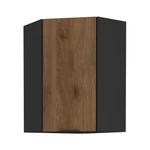 Kép 1/7 - Felső sarokszekrény okapi dió/fekete, MENZO 60x60 GN-90 1F