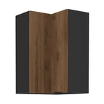 Kép 1/7 - Felső sarokszekrény okapi dió/fekete, MENZO 60x60 GN-90 2F