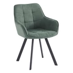 Kép 1/6 - Design fotel, zöld Velvet/fekete, PETIN