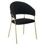 Kép 1/8 - Design étkezőszék, fekete Velvet szövet/gold króm arany, DASMIN TYP 1