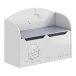 Kép 1/5 - Játéktároló láda tárhellyel, fehér, BEAR