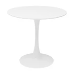Kép 1/3 - Étkezőasztal, kerek, fehér, matt, átmérő 80 cm, REVENTON NEW