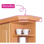 Kép 1/5 - Korona/díszléc a szekrényhez W60/60 LC, éger, Lora New MDF LC Klasik