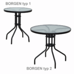 Kép 14/17 - Étkezőasztal, fekete acél/edzett üveg, átmérő 60 cm, BORGEN TYP 1