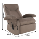 Kép 16/19 - Mechanikusan állítható pihenő fotel, szürkés barna textil, SUAREZ