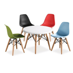 Kép 6/7 - Étkezőasztal, fehér/bükk, átmérő 60 cm, GAMIN NEW 60