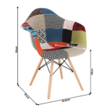 Kép 2/17 - Fotel, anyag patchwork/bükk, TOBO 3  NEW