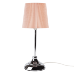 Kép 1/12 - Asztali lámpa, fém/rózsaszín textil lámpabúra, GAIDEN