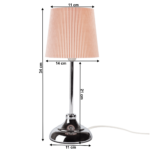 Kép 4/12 - Asztali lámpa, fém/rózsaszín textil lámpabúra, GAIDEN