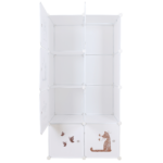 Kép 7/10 - Gyerek moduláris szekrény, fehér/barna minta, KIRBY