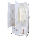 Kép 3/10 - Gyerek moduláris szekrény, fehér/barna minta, KIRBY