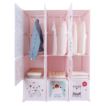 Kép 6/10 - Gyerek moduláris szekrény, rózsaszín/gyerek minta, NURMI