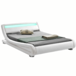 Kép 1/3 - Modern ágy RGB LED világítással fehér 160x200 FILIDA