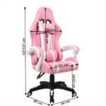 Kép 3/7 - Irodai/gamer szék, rózsaszín/fehér, PINKY
