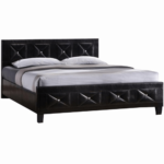 Kép 1/3 - CARISA ágy  és  ágyrács fekete textilbőr 160x200