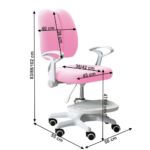 Kép 2/4 - Növekvő szék alappal és pántokkal, rózsaszín/fehér, ANAIS