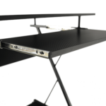 Kép 8/12 - Mozgatható számítógépasztal/Gamer asztal kerekekkel, fekete, TARAK