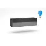Kép 1/4 - VIVO 03 függő szekrény + LED fekete/fekete fényes