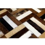Kép 2/13 - Luxus bőrszőnyeg, barna/fekete/bézs, patchwork, 140x200 , bőr TIP 2