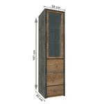 Kép 2/4 - Vitrines szekrény, tölgy lefkas sötét/smooth szürke, MONTANA W1D