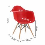 Kép 19/22 - Fotel, piros/bükk, DAMEN NEW