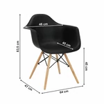 Kép 17/26 - Fotel, fekete/bükk, DAMEN NEW