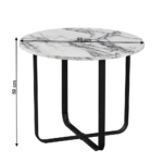 Kép 2/5 - Dohányzóasztal, fehér márvány/fekete érc, SALINO