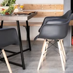 Kép 21/26 - Fotel, fekete/bükk, DAMEN NEW